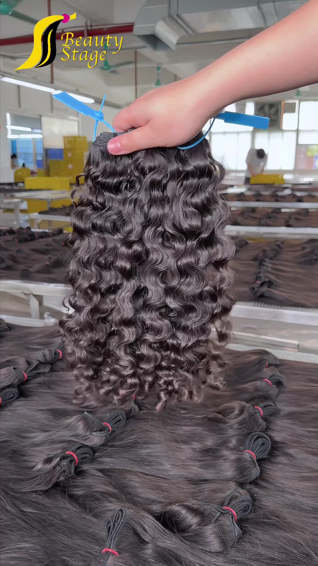 13A Raw Hair Bundle Deals--Burmese Curly,White Rubber Band Hair