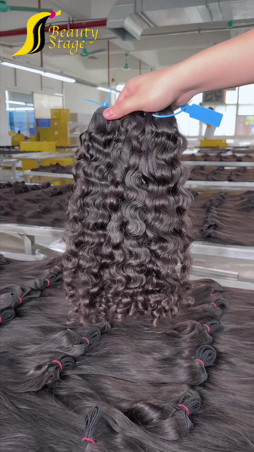 13A Raw Hair Bundle Deals--Burmese Curly,White Rubber Band Hair