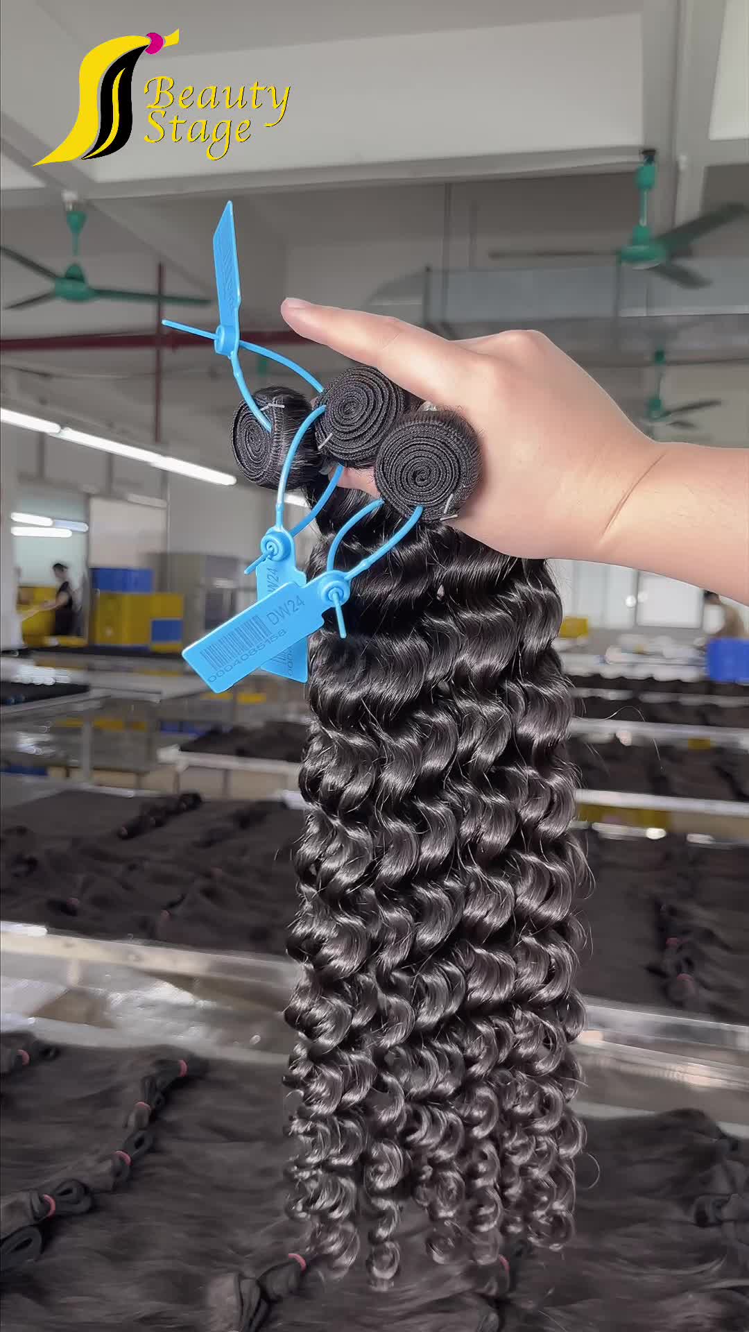 13A Raw Hair Bundle Deals--Deep Wave,White Rubber Band Hair