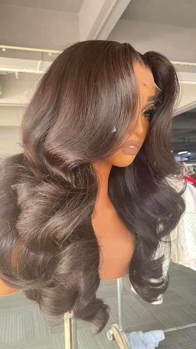6*6 HD Closure Wig,Raw Hair Wig,Restyled Body Wave Middle Part 18"