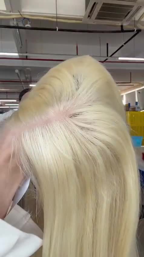 HD 5*5 Customzied wig blonde wig 30inch straight hair