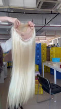 HD 5*5 Customzied wig blonde wig 30inch straight hair