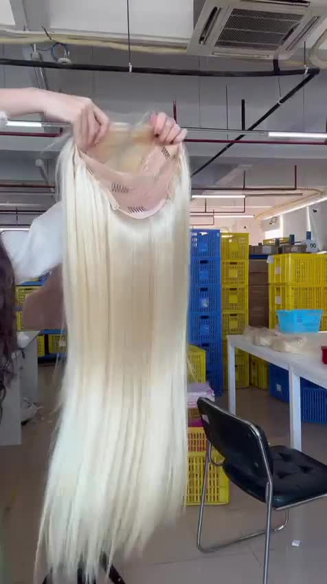 HD 5*5 Customzied wig blonde wig 30inch straight hair