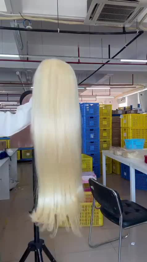 HD 5*5 Customzied wig blonde wig 30inch straight hair