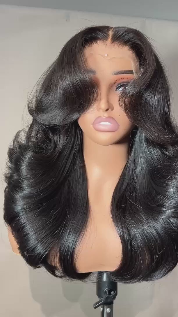6*6 HD Closure Wig,Raw Hair Wig,Restyled Body Wave Middle Part 18"