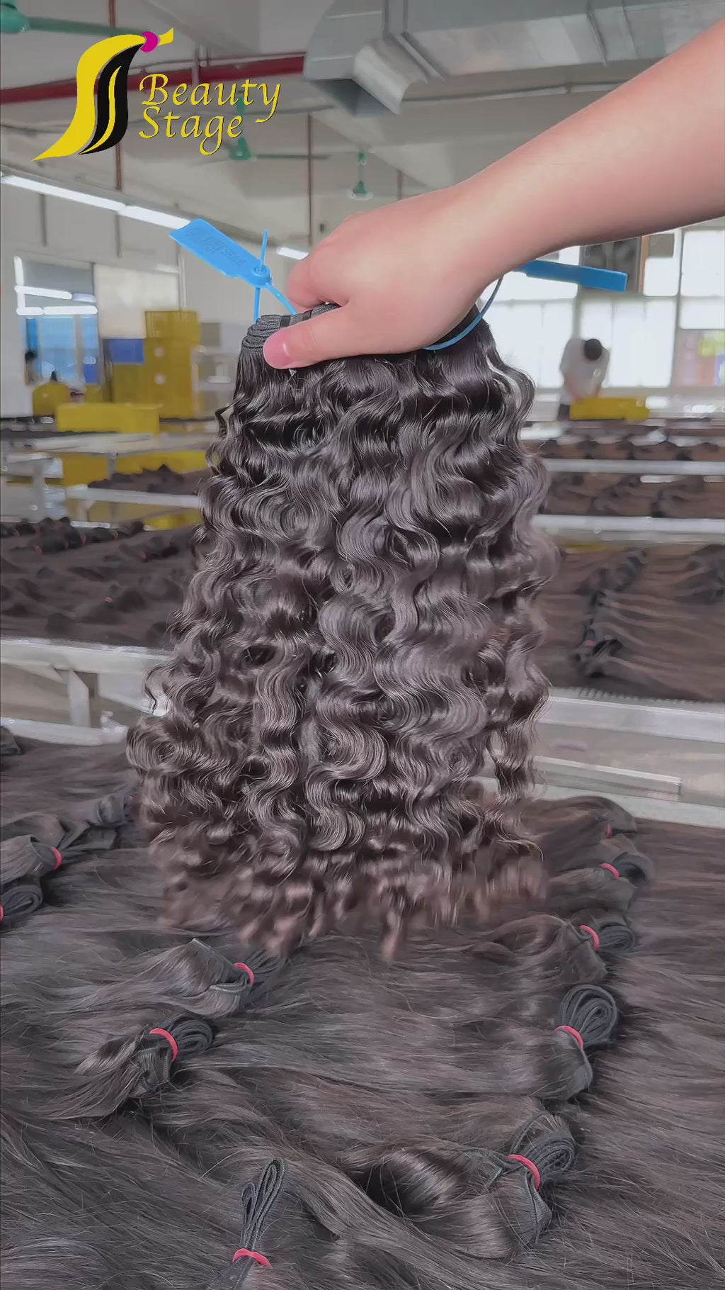 13A Raw Hair Bundle Deals--Burmese Curly,White Rubber Band Hair