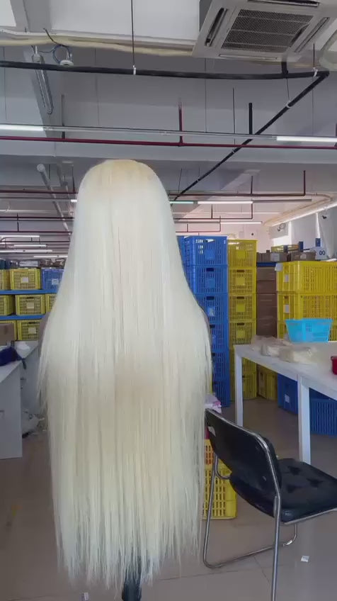 HD 5*5 Customzied wig blonde wig 30inch straight hair